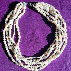 Multi color Pearl choker necklace